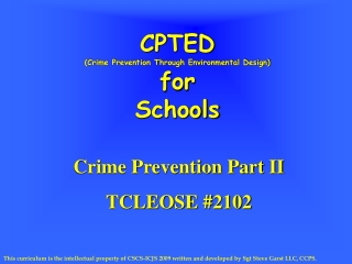 CPTED (Crime Prevention Through Environmental Design) for Schools