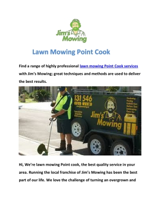 Lawn Mowing Point Cook