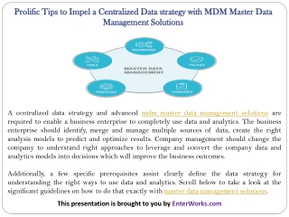 Prolific Tips to Impel a Centralized Data strategy with MDM Master Data Management Solutions