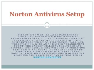 Norton antivirus setup