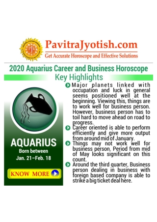 2020 Aquarius Career and Business Horoscope