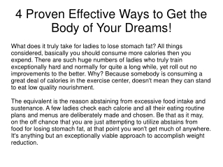 4 Proven Effective Ways to Get the Body of Your Dreams!