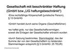 Gesellschaft mit beschr nkter Haftung GmbH bzw. UG haftungsbeschr nkt