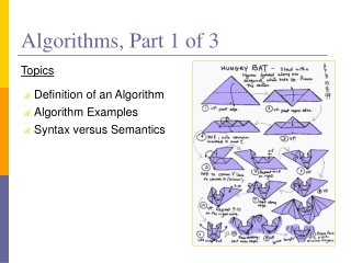 Algorithms, Part 1 of 3