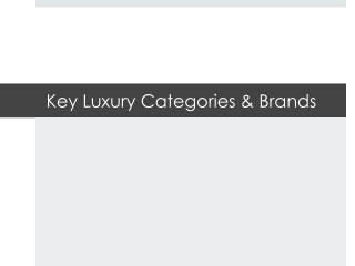 Key Luxury Categories &amp; Brands