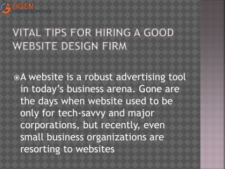 Vital Tips for Hiring a Good Website Design Firm