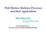 Web Markov Skeleton Processes and their Applications