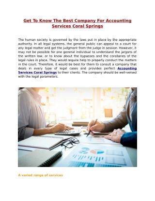 Get To Know The Best Company For Accounting Services Coral Springs