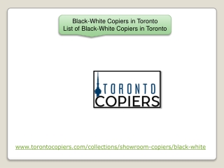 Black-White Copiers in Toronto