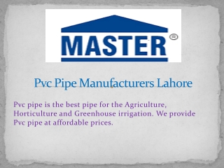 Pvc Pipe Manufacturers Lahore