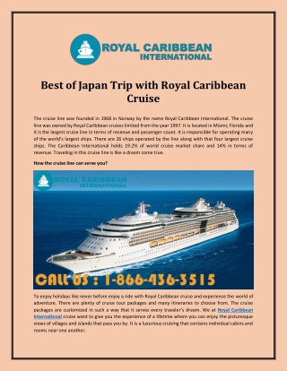 Best of Japan Trip with Royal Caribbean Cruise