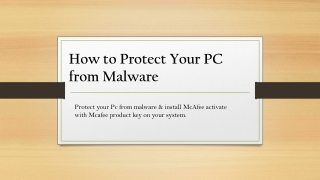 How to protect your pc from malware