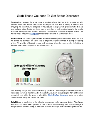 Grab These Coupons To Get Better Discounts
