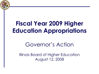 Fiscal Year 2009 Higher Education Appropriations