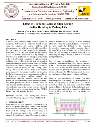 Effect of Tsunami Loads on Ulak Karang Shelter Building in Padang City