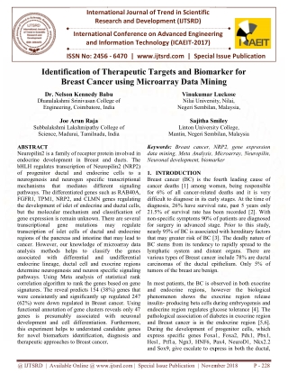 Identification of Therapeutic Targets and Biomarker for Breast Cancer using Microarray Data Mining