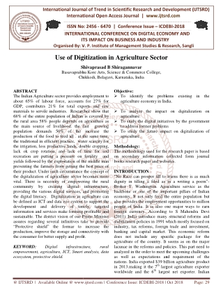 Use of Digitization in Agriculture Sector