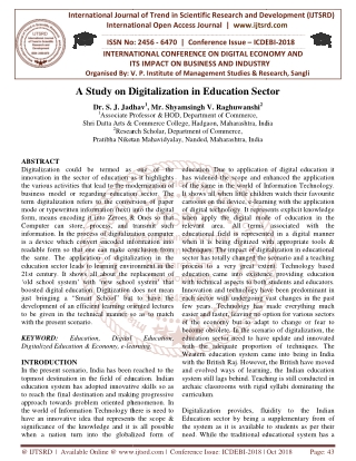 A Study on Digitalization in Education Sector