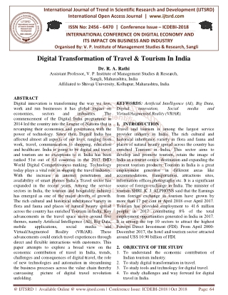 Digital Transformation of Travel and Tourism In India