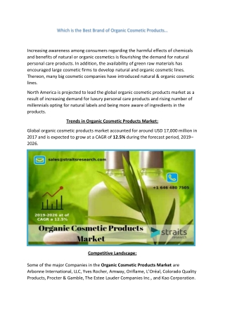 Make The Most Out Of Organic Cosmetic Products Market...