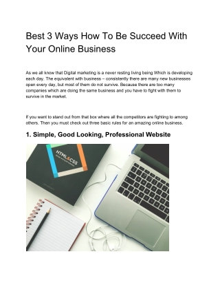 Best 3 Ways How To Be Succeed With Your Online Business