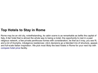 Best Hotels in Rome