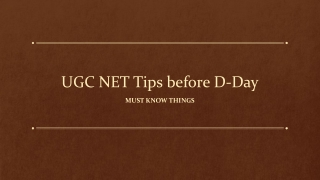 UGC NET Tips before D-Day