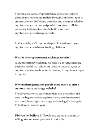 Build Your Own Bitcoin & Cryptocurrency Exchange Platform