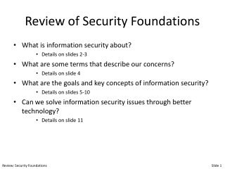 Review of Security Foundations