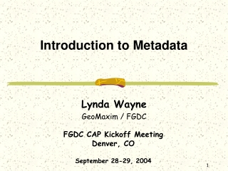 Introduction to Metadata