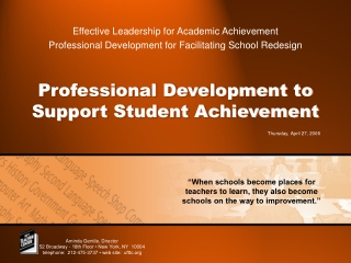 Professional Development to Support Student Achievement