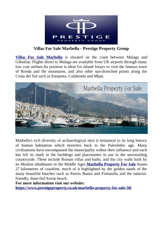 Villas For Sale Marbella - Prestige Property Group