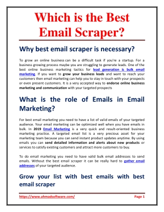 Which is the best email scraper?