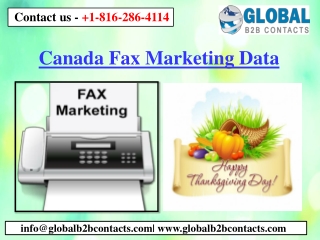 Canada Fax Marketing Data