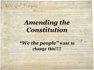 Amending the Constitution