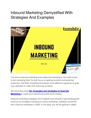 Inbound Marketing Demystified With Strategies And Examples