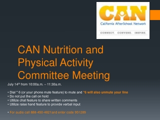 CAN Nutrition and Physical Activity Committee Meeting