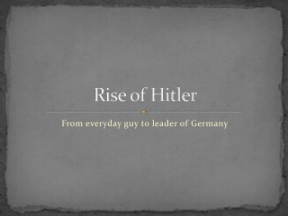 Rise of Hitler