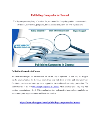 Publishing Companies in Chennai