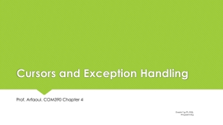 Cursors and Exception Handling