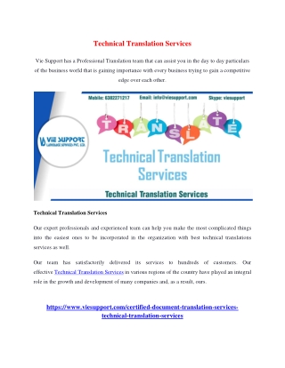 Technical Translation Services