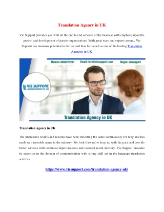 Translation Agency in UK