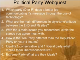 Political Party Webquest