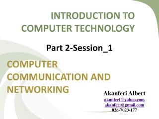 INTRODUCTION TO COMPUTER TECHNOLOGY