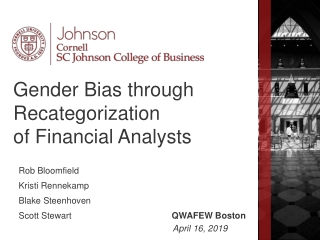 Gender Bias through Recategorization of Financial Analysts