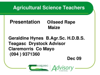 Agricultural Science Teachers