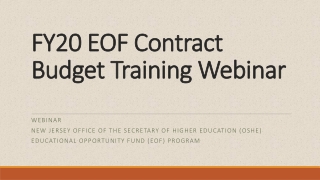 FY20 EOF Contract Budget Training Webinar