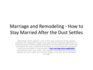 Marriage and Remodeling - How to Stay Married After the Dust Settles