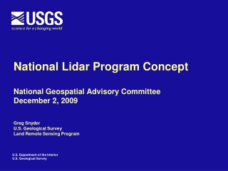 National Lidar Program Concept National Geospatial Advisory Committee December 2, 2009