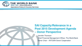 SAI Capacity/Relevance in a Post 2015 Development Agenda – Donor Perspective